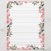 Elegant Floral Monogram Stationery Paper (正面)