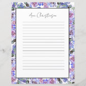 Elegant Floral Monogram Stationery Paper (正面)