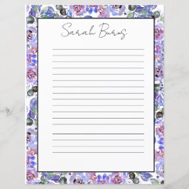 Elegant Floral Monogram Stationery Paper