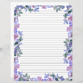 Elegant Floral Monogram Stationery Paper (正面/裏面)