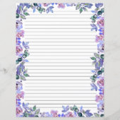 Elegant Floral Monogram Stationery Paper (正面)