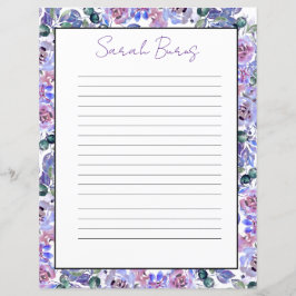 Elegant Floral Monogram Stationery Paper