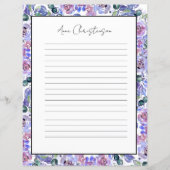 Elegant Floral Monogram Stationery Paper (正面)