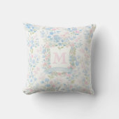 Elegant Floral Monogram Throw Pillow クッション (正面)