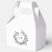 Elegant Floral Monogram Wedding Guest Favor Boxes フェイバーボックス (正面)