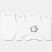 Elegant Floral Monogram Wedding Guest Favor Boxes フェイバーボックス (見開き)