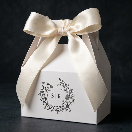 Elegant Floral Monogram Wedding Guest Favor Boxes フェイバーボックス