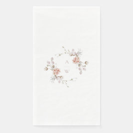 Elegant Floral Monogram Wedding Guest Towel