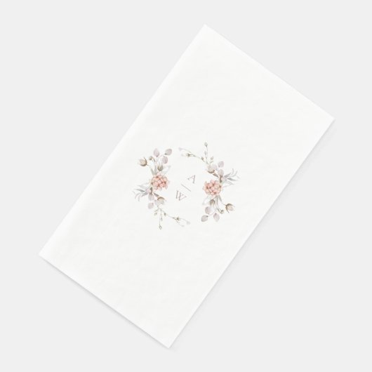 Elegant Floral Monogram Wedding Guest Towel (コーナー)