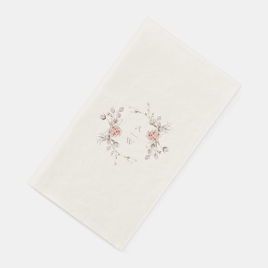 Elegant Floral Monogram Wedding Guest Towel (コーナー)