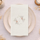 Elegant Floral Monogram Wedding Guest Towel