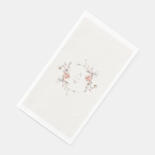 Elegant Floral Monogram Wedding Guest Towel (コーナー)