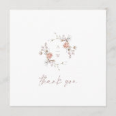 Elegant Floral Monogram Wedding Thank You Card サンキューカード (正面)