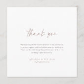 Elegant Floral Monogram Wedding Thank You Card サンキューカード (裏面)