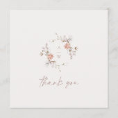 Elegant Floral Monogram Wedding Thank You Card サンキューカード (正面)