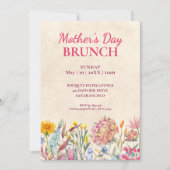 Elegant Floral Mother’s Day Brunch 招待状 (正面)