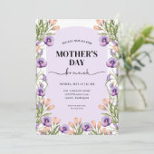 Elegant Floral Mother's Day Brunch Invitation (スタンド正面)