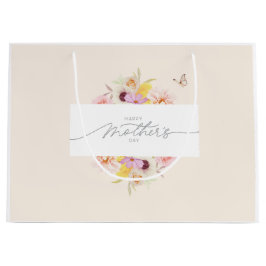 Elegant Floral Mother's Day Gift Bag ラージペーパーバッグ