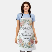 Elegant Floral Mother's Love Forever Gift Greeting エプロン (着用した状態)
