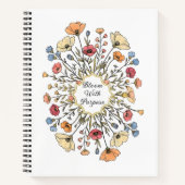Elegant Floral Motivational Notebook ノートブック (正面)