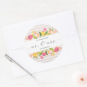 Elegant Floral Mr & Mrs Wedding | Sticker Seal ラウンドシール (封筒)