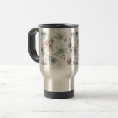 Elegant Floral Mug Wrap – Optional Personalization トラベルマグ (正面左)