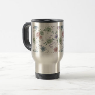 Elegant Floral Mug Wrap – Optional Personalization トラベルマグ