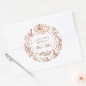 Elegant Floral Nail Artist Business ラウンドシール (封筒)