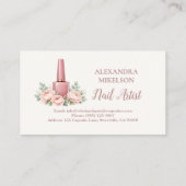 Elegant Floral Nail Artist Business 名刺 (裏面)