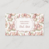 Elegant Floral Nail Artist Business 名刺 (正面)
