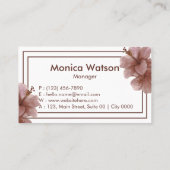 Elegant Floral Natural Modern Soft Blush Pink Cute 名刺 (裏面)