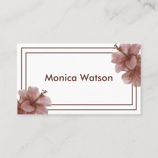 Elegant Floral Natural Modern Soft Blush Pink Cute 名刺 (正面)