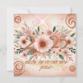 Elegant Floral New Year 2025 Greeting Card シーズンカード (正面)