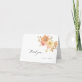 Elegant floral non photo wedding  サンキューカード (正面)