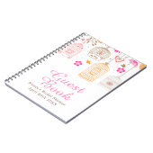 Elegant Floral Orange and Pink Bridal Shower ノートブック (左側)