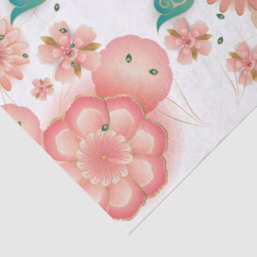 Elegant Floral Ornament Spring Peach Garden  薄葉紙 (詳細)