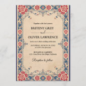 Elegant floral Papel Picado weeding 招待状 (正面)
