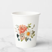 Elegant Floral Paper Cups – Soft Botanical Design 紙コップ (正面)