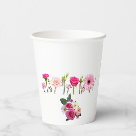 Elegant Floral Paper Cups – Soft Botanical Design 紙コップ