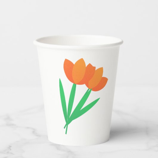 Elegant Floral Paper Cups – Soft Botanical Design 紙コップ (正面)