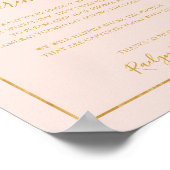 Elegant Floral | Pastel Unplugged Ceremony Sign ポスター (角)
