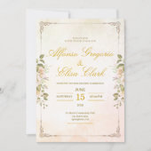 Elegant Floral Pastel Watercolor Boho Wedding  招待状 (正面)