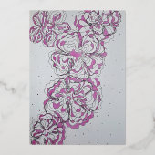 Elegant floral pattern 箔招待状 (正面)