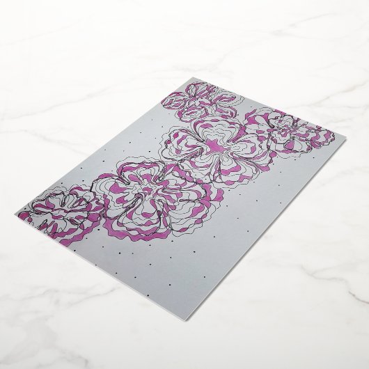 Elegant floral pattern 箔招待状 (回転した状態)