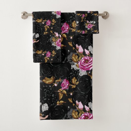 Elegant floral pattern bath towel set バスタオルセット (インサイチュ)