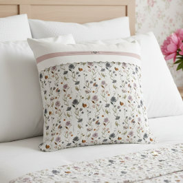 Elegant Floral Pattern Cottagecore Throw Pillow クッション