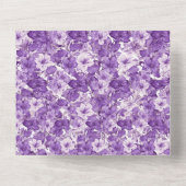 Elegant floral pattern in purple tones オールインワン招待状 (裏面)
