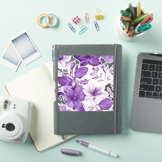 Elegant floral pattern in purple tones シール (iPadカバー)