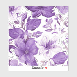 Elegant floral pattern in purple tones シール