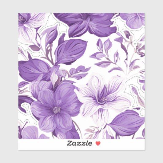 Elegant floral pattern in purple tones シール (シート)